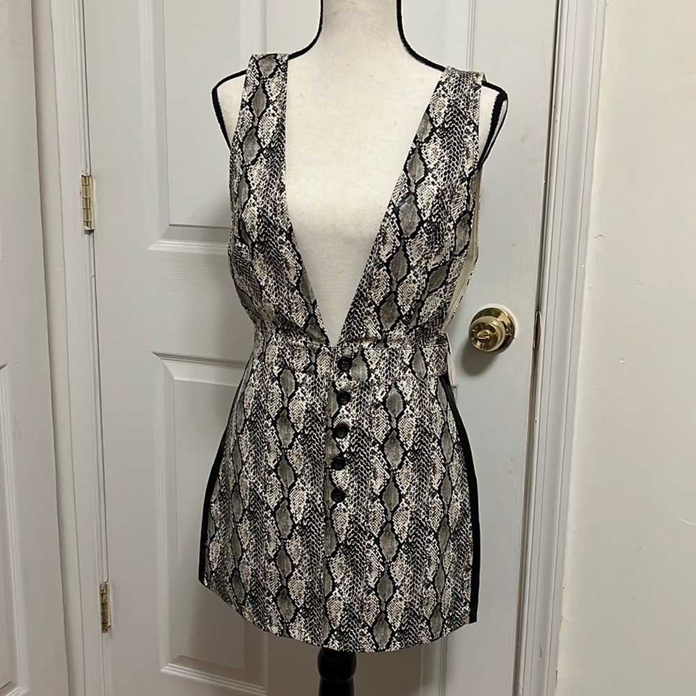 Snakeskin overall dress